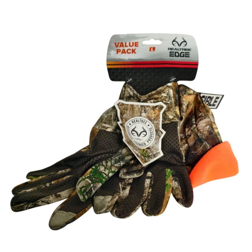 Realtree Mens Camo Beanie Gloves Lg Reversible Hat Spandex Gripper Hunting Mossy